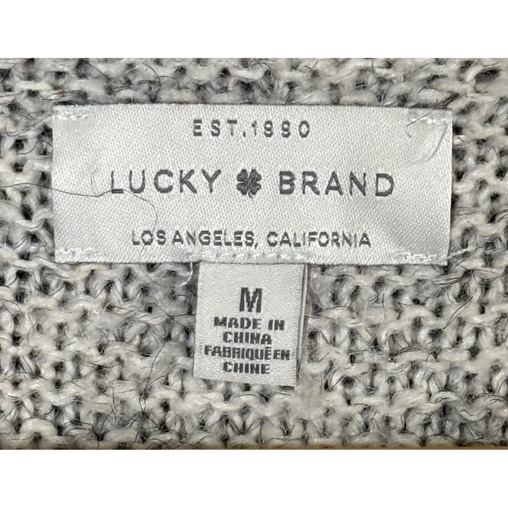 Lucky Brand‎ Women Sweater Cable Knit Textured Cream Marl Size M - Picture 6 of 8